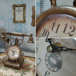 ✢fome九十九里ヤード✢ Antique商材/ レトロディスプレイクロック（2） 《Telephone Clock》　 4枚目の画像