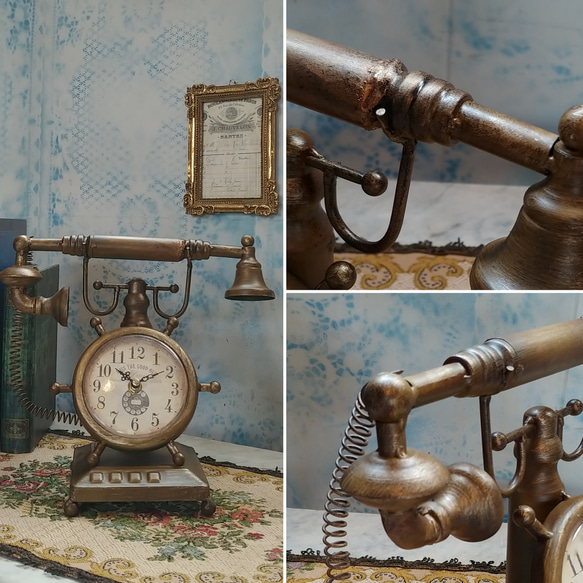 ✢fome九十九里ヤード✢ Antique商材/ レトロディスプレイクロック（2） 《Telephone Clock》　 5枚目の画像