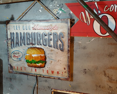ビンテージ木製看板HAMBURGER検）シャビーアンティークハンバーガーUSA 13612-min.jpg