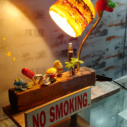アメリカンダイナー Style/  BURGERS Shade Lamp/ NO SUMOKING（看板&カードトレイ） 1枚目の画像