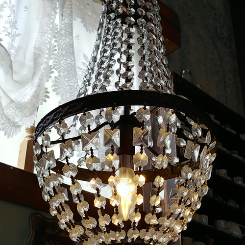 アンティーク フランス シャンデリア ガラス ドロップ クリスタル