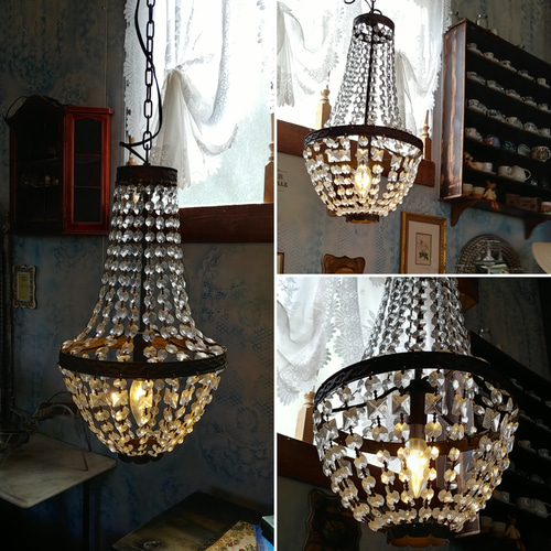 フランス アンティーク アンティーク クリスタルランプ シャンデリア