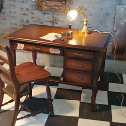 【s ページ】クラシックスタイル ヴィンテージ 木製デスク 店舗什器 机 0_793af0e79d6305b27107afe944fb