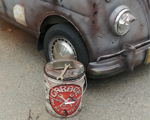 インダストリアル/ シャビー カスタム ペール缶 GARAGE/ TOOLBOX（500