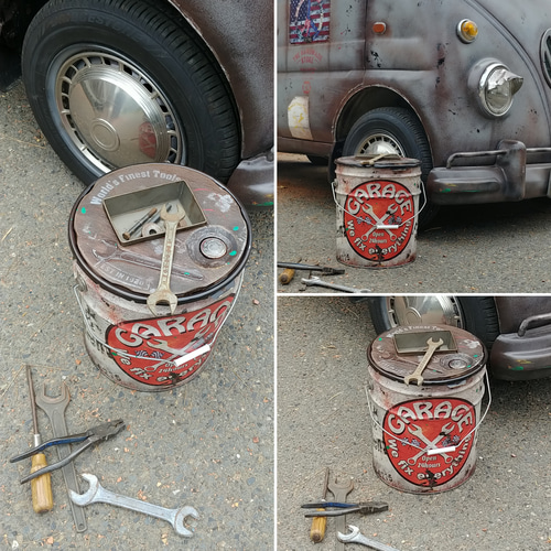 インダストリアル/ シャビー カスタム ペール缶 GARAGE/ TOOLBOX（500