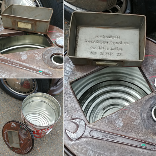 インダストリアル/ シャビー カスタム ペール缶 GARAGE/ TOOLBOX（500