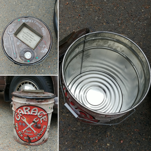 インダストリアル/ シャビー カスタム ペール缶 GARAGE/ TOOLBOX（500