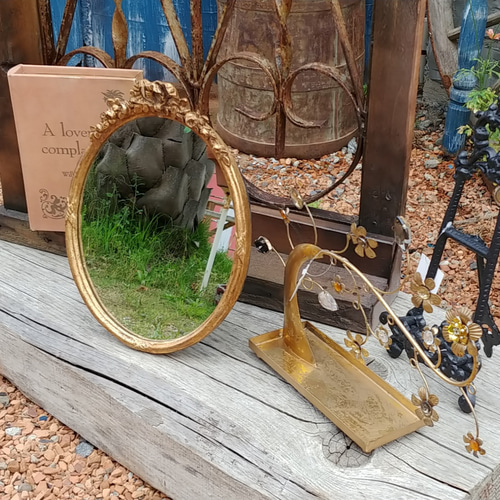 フランス アンティーク/ アイアン フェンス ウッドフレーム②