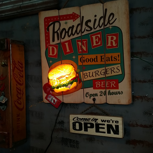 アメリカンダイナー/ BURGERS（ハンバーガー） OPEN & CLOSE 屋内用