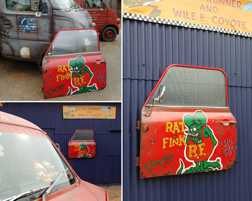 1102❣️ 店舗用　ディスプレイ　オブジェ　　ヴィンテージ　看板　超レア アメリカントラックドアstyle/ 販売促進 ディスプレイ看板/ 立て掛け