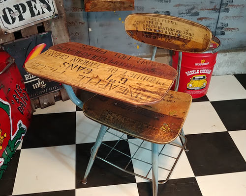 アメリカンヴィンテージ/ スクールデスク（改） テーブル&チェア