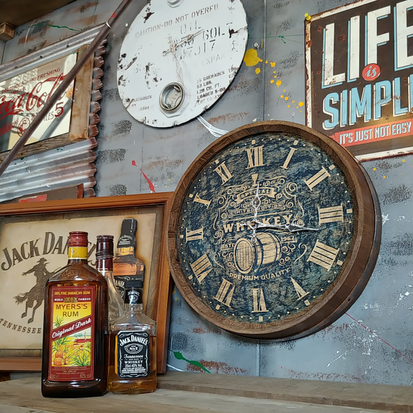 WHISKY バレル型 木製 樽型 ウォールクロック（壁掛け時計）ヴィンテージ