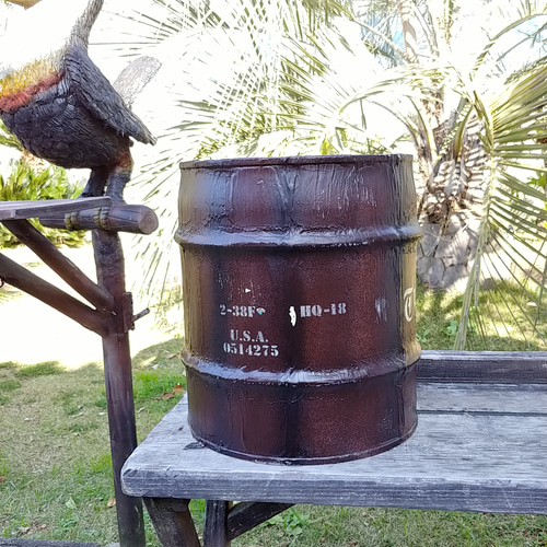 アメリカン Style/ 木製樽仕様 リメイク缶/ ドラム缶 プランター
