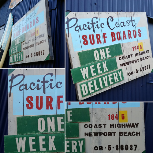 ☆AMERICAN VINTAGE STYLE☆ Pacific Coast SURF BOARDS Sign/ 大型 