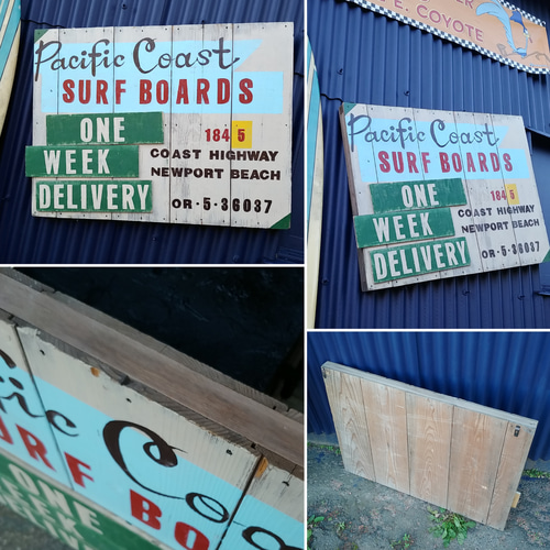 ☆AMERICAN VINTAGE STYLE☆ Pacific Coast SURF BOARDS Sign/ 大型 