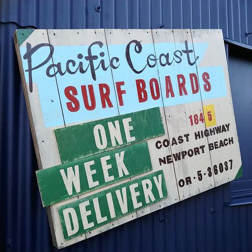 ☆AMERICAN VINTAGE STYLE☆ Pacific Coast SURF BOARDS Sign/ 大型 