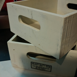 継ぎ材パネルのウッドトレー Sサイズ-1P/ ウッドボックス（Cream White） #小物入れ #缶詰ストッカートレ 8枚目の画像