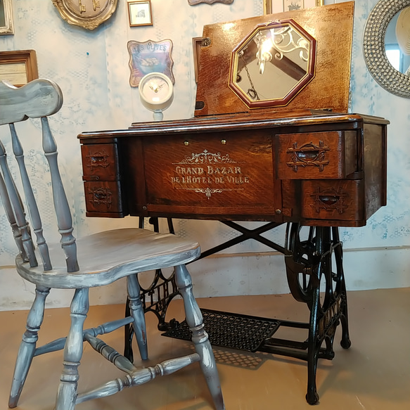 アンティーク ドレッサー DR-1013 アンティーク塗装ホワイトドレッサー｜幅100cm天然木