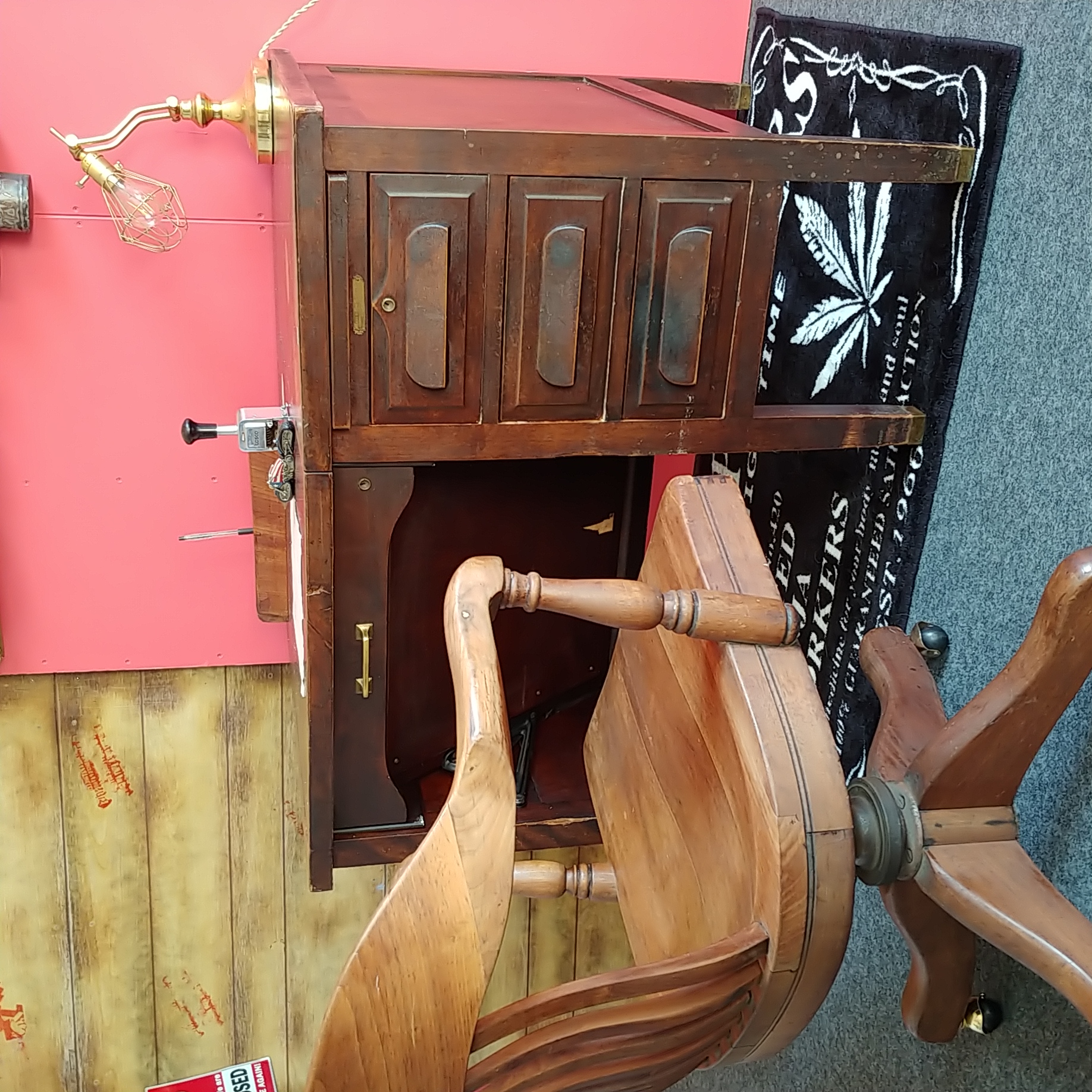 AMERICAN VINTAGE タイプライター付き ウッドデスク 3drawer デスク