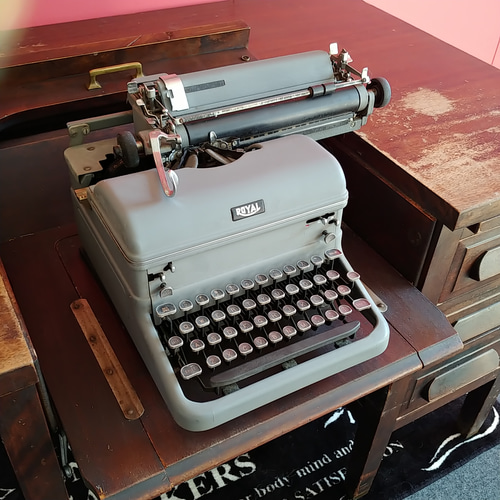 ビンテージ デスクライター AMERICAN VINTAGE/ タイプライター付き ウッドデスク 3drawer デスク