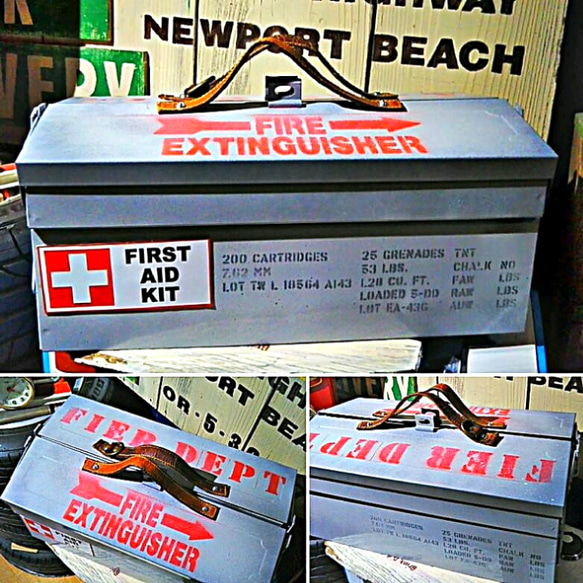Oldアメリカンstyle/ FIRST AID KID BOX / (救急箱) #スチールボックス #ツールボックス 6枚目の画像