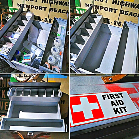 Oldアメリカンstyle/ FIRST AID KID BOX / (救急箱) #スチールボックス #ツールボックス 7枚目の画像