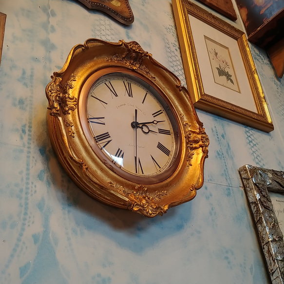 アンティークな部屋/ Solid decoration Wall Clock/ インテリア装飾壁掛け時計（ゴールド） 3枚目の画像