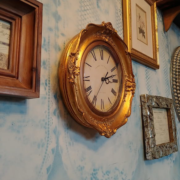 アンティークな部屋/ Solid decoration Wall Clock/ インテリア装飾壁掛け時計（ゴールド） 4枚目の画像