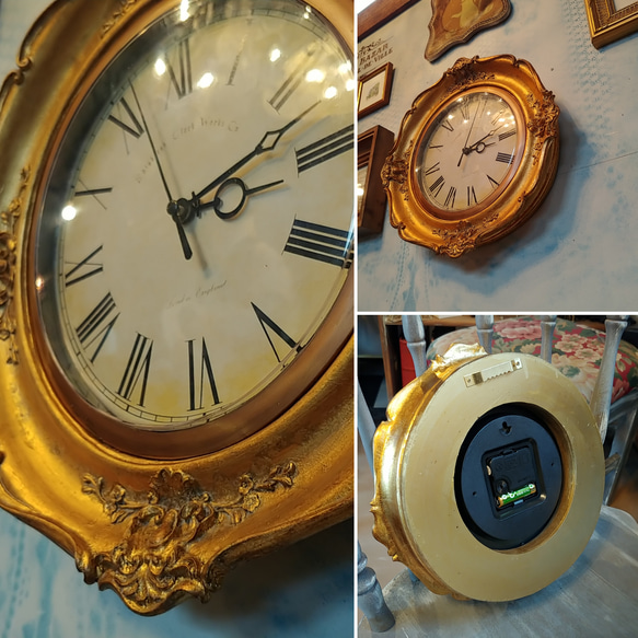 アンティークな部屋/ Solid decoration Wall Clock/ インテリア装飾壁掛け時計（ゴールド） 8枚目の画像