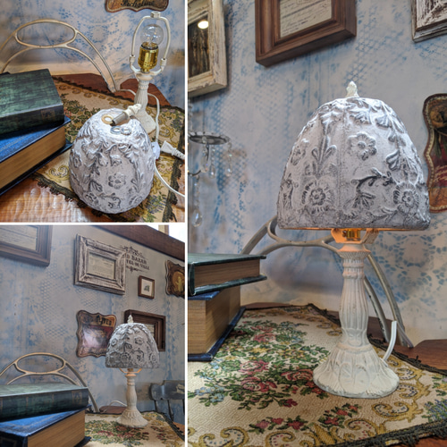 しっとり落ち着いた雰囲気のランプ/ アンティーククラッシック/ 素焼き