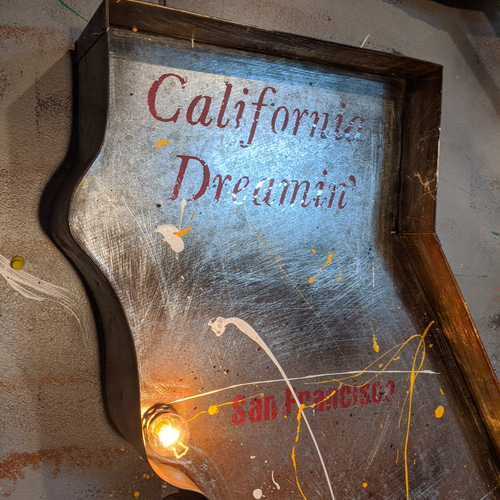 カリフォルニアスタイル/ CALIFORNIA電飾看板（メタルシルバー） 屋内 