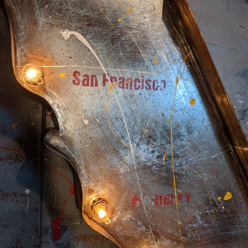 カリフォルニアスタイル/ CALIFORNIA電飾看板（メタルシルバー） 屋内  