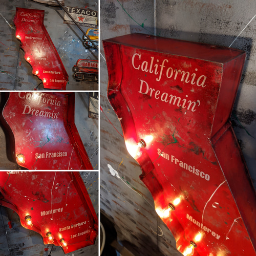 カリフォルニアスタイル/ CALIFORNIA電飾看板（シャビーレッド） 屋内 