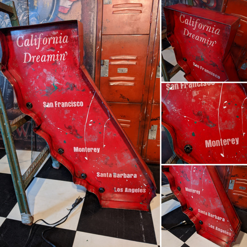 カリフォルニアスタイル/ CALIFORNIA電飾看板（シャビーレッド） 屋内 