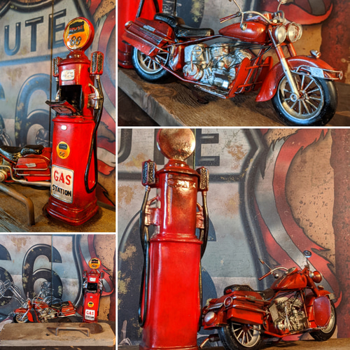 おんぼろ‼ ガソリンポンプ型 灰皿 & アメリカンバイク/ アメリカンな
