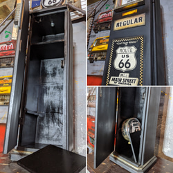 アメリカンヴィンテージな部屋/ ROUTE66 ガソリンポンプ型 /  キャビネット（マットブラック） 《GASPUMP 9枚目の画像