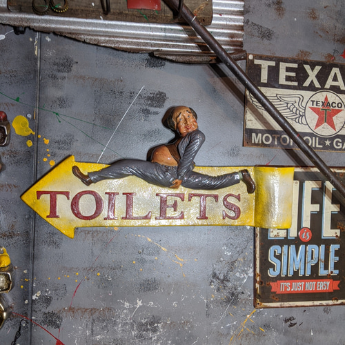 ★金土日限定★ ヴィンテージ　看板　リバーシブル　トイレ看板 アメリカンヴィンテージ style/ 壁面用 トイレサインボード①