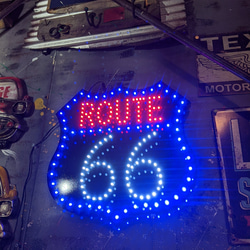 アメリカンヴィンテージな部屋/ ROUTE66《道路標識》LED電飾 ウォールデコ/（GRN） ★U.S.A. ROAD 7枚目の画像