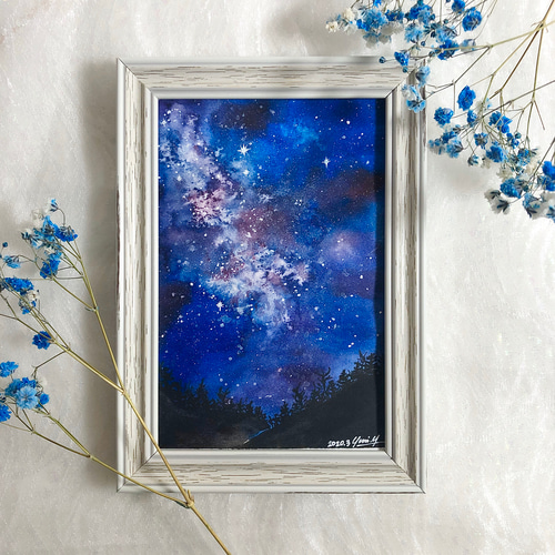 透明水彩【天の川銀河】原画 絵画 Yuriart 通販 9137538｜Creema