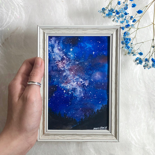 水彩画 銀河 天の川銀河の絵をリアルに描いてみた。 Painting - The Milky