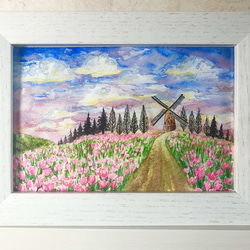 原画販売】チューリップのブーケ 水彩画