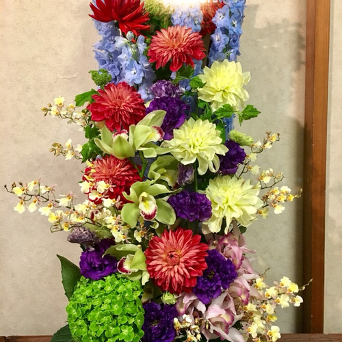 縦型フラワーアレンジメント(生花です) その他インテリア雑貨 花陽