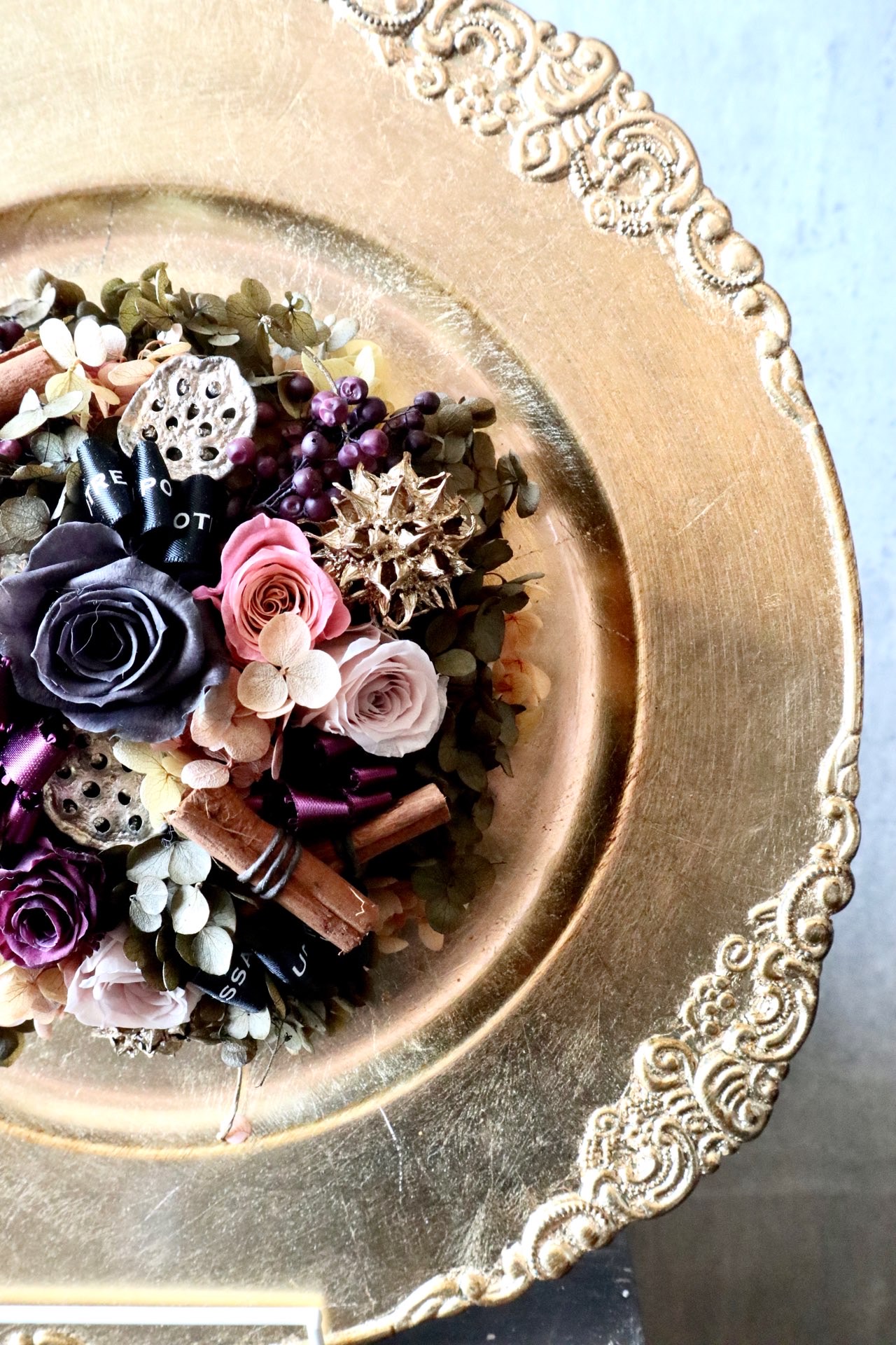 ValentineプリザーブドフラワーDish