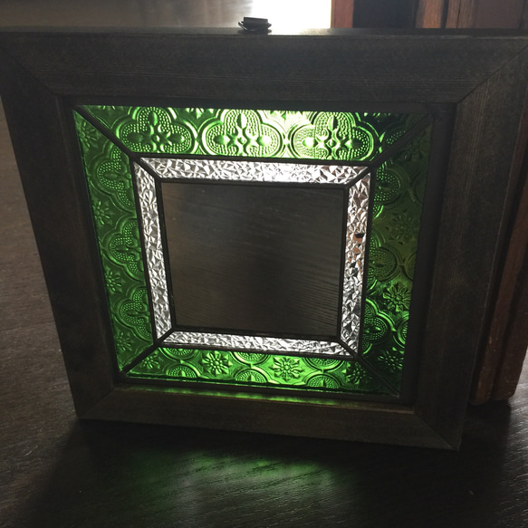 ステンドグラス　ミラー ❉「green」　 5枚目の画像