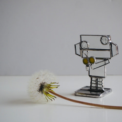 ロボット「butterfly」ステンドグラス オブジェ 置物 3枚目の画像