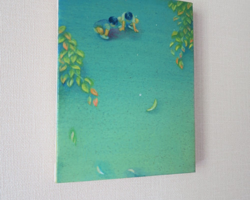 受注制作＊キャンバス油彩画＊水たまりの中の月 絵画 hotaru yoshinaga