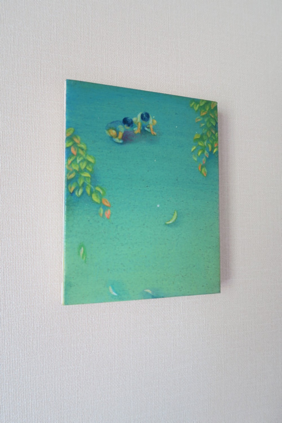受注制作＊キャンバス油彩画＊水たまりの中の月 絵画 hotaru yoshinaga