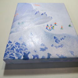 キャンバス油絵原＊画＊雪＊アートパネル＊グラデーション 4枚目の画像