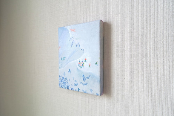 キャンバス油絵原＊画＊雪＊アートパネル＊グラデーション 2枚目の画像