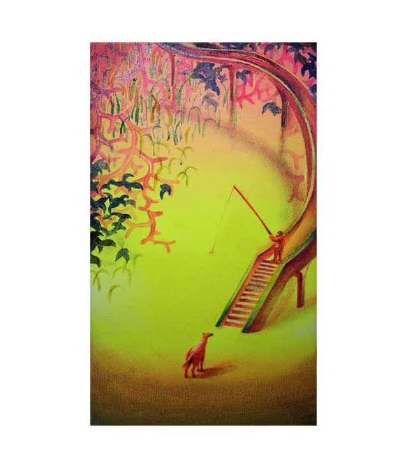 旅の始まり」 手描き 油絵 風景画 原画 油彩画 キャンバス油彩画